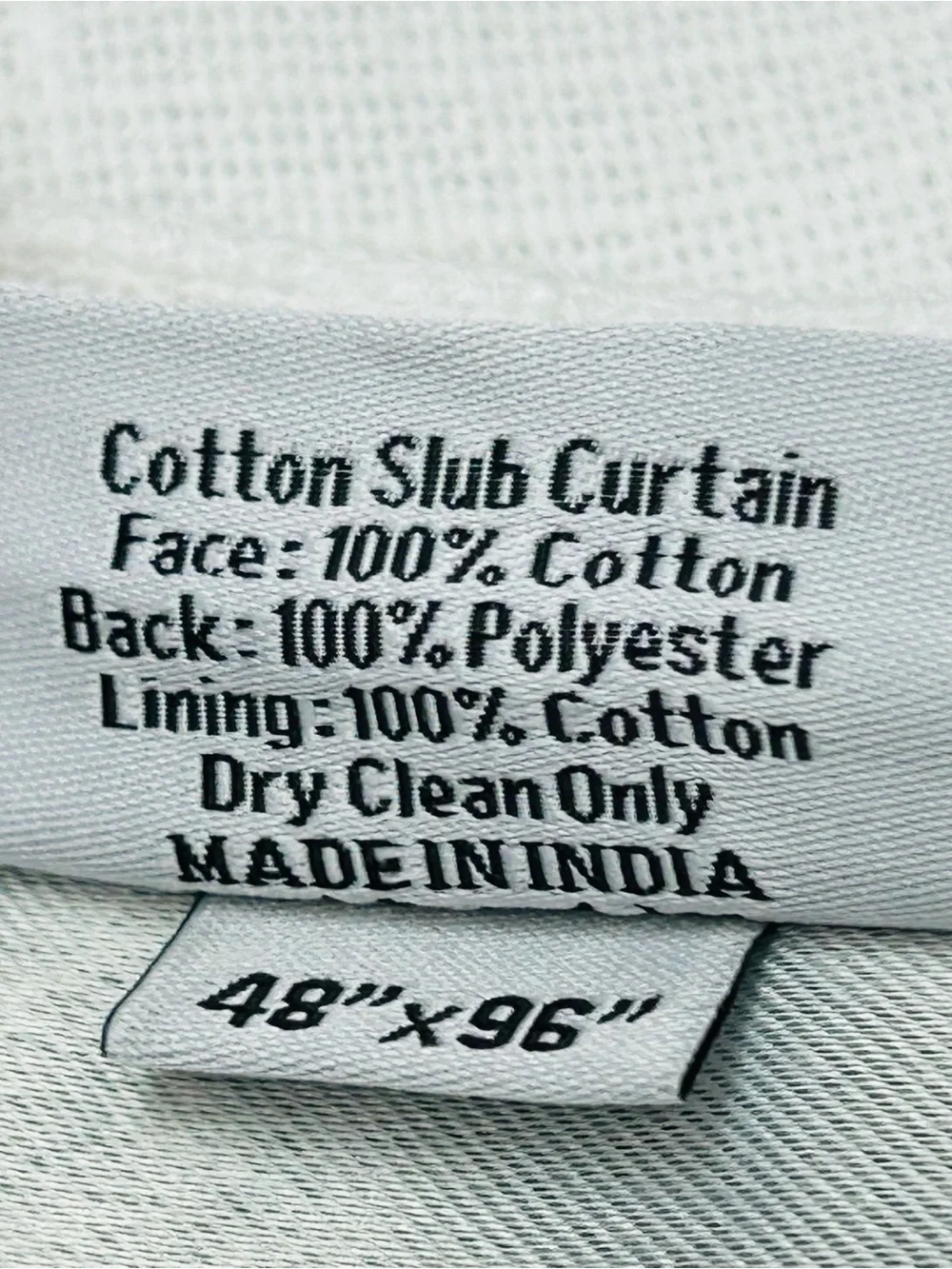 QUINCE Set Of 2 48x96 Cotton Slub Blackout Curtains White 0746